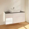 Villeroy & Boch Finion Тумба под раковину, с подсветкой, 3 выдвижных ящика, 1200 x 603 x 501 mm, White Matt Lacquer / Black Matt Lacquer G162PDMT
