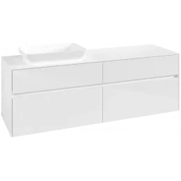 Villeroy & Boch Collaro Тумба под раковину, 4 выдвижных ящика, 1600 x 548 x 500 mm, Glossy White / Glossy White C12100DH