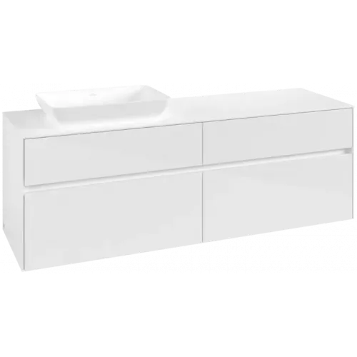 Villeroy & Boch Collaro Тумба под раковину, 4 выдвижных ящика, 1600 x 548 x 500 mm, Glossy White / Glossy White C12100DH