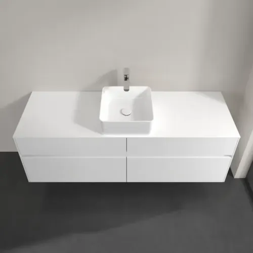 Villeroy & Boch Collaro Тумба под раковину, с подсветкой, 4 выдвижных ящика, 1600 x 548 x 500 mm, Glossy White / Glossy White C049B0DH