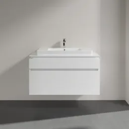 Villeroy & Boch Legato Тумба под раковину, 2 выдвижных ящика, 1000 x 550 x 500 mm, Glossy White / Glossy White B69500DH