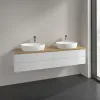 Villeroy & Boch Antao Тумба под раковину, с подсветкой, 4 выдвижных ящика, 1600 x 360 x 500 mm, лицевая поверхность без текстурированной отделки, Glossy White Lacquer / Honey Oak L28051GF