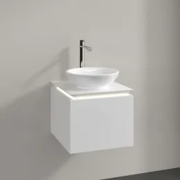Villeroy & Boch Legato Тумба под раковину, с подсветкой, 1 выдвижной ящик, 450 x 380 x 500 mm, Glossy White / Glossy White B565L0DH