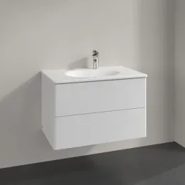 Villeroy & Boch Antao Тумба под раковину, с подсветкой, 2 выдвижных ящика, 788 x 504 x 496 mm, лицевая поверхность без текстурированной отделки, Glossy White Lacquer L04000GF