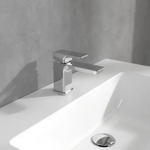 Villeroy & Boch Subway 3.0 Смеситель для раковины однорычажный с комплектом слива со стяжкой, Хром TVW11200100061