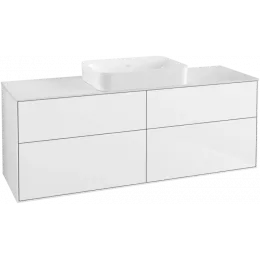 Villeroy & Boch Finion Тумба под раковину, с подсветкой, 4 выдвижных ящика, 1600 x 603 x 501 mm, Glossy White Lacquer G73100GF