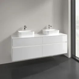 Villeroy & Boch Collaro Тумба под раковину, с подсветкой, 4 выдвижных ящика, 1600 x 548 x 500 mm, Glossy White / Glossy White C107B0DH