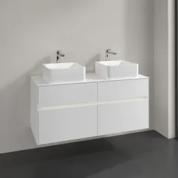Villeroy & Boch Collaro Тумба под раковину, с подсветкой, 4 выдвижных ящика, 1200 x 548 x 500 mm, Glossy White / Glossy White C044B0DH