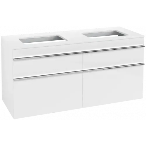 Villeroy & Boch Venticello Тумба под раковину, 4 выдвижных ящика, 1257 x 606 x 502 mm, Glossy White / Glossy White A94401DH