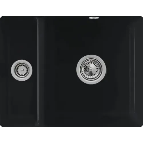 Villeroy & Boch Subway 60 XU Мойка под столешницу, включая Комплект слива с эксцентриком, выкл Керамика, 545 x 440 mm, Ebony CeramicPlus 675802S5