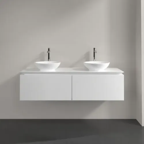Villeroy & Boch Legato Тумба под раковину, 2 выдвижных ящика, 1400 x 380 x 500 mm, Glossy White / Glossy White B59100DH