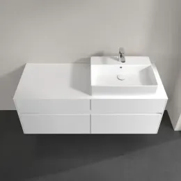 Villeroy & Boch Collaro Тумба под раковину, с подсветкой, 4 выдвижных ящика, 1400 x 548 x 500 mm, Glossy White / Glossy White C133B0DH