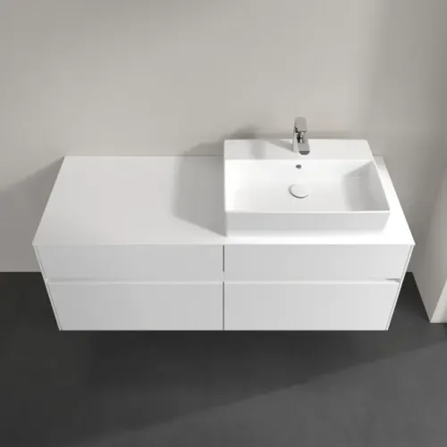 Villeroy & Boch Collaro Тумба под раковину, с подсветкой, 4 выдвижных ящика, 1400 x 548 x 500 mm, Glossy White / Glossy White C133B0DH