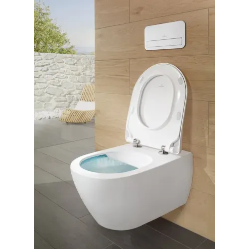 Villeroy & Boch Subway 2.0 Унитаз с открытым смывным краем, настенный, Альпийский белый CeramicPlus 5614R0R1