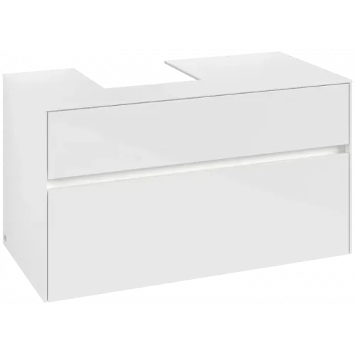 Villeroy & Boch Collaro Тумба под раковину, с подсветкой, 2 выдвижных ящика, 1000 x 548 x 500 mm, Glossy White / Glossy White C095B0DH