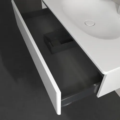 Villeroy & Boch Antao Тумба под раковину, с подсветкой, 1 выдвижной ящик, 988 x 256 x 493 mm, лицевая поверхность без текстурированной отделки, Glossy White Lacquer L02000GF