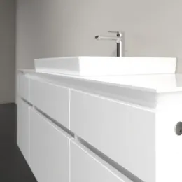 Villeroy & Boch Legato Тумба под раковину, с подсветкой, 5 выдвижных ящиков, 1400 x 550 x 500 mm, Glossy White / Glossy White B685L0DH