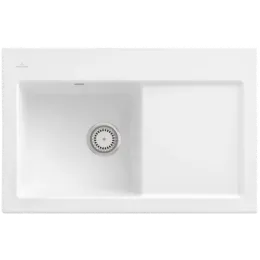 Villeroy & Boch Subway 45 Мойка, включая Комплект слива с ручным управлением, выкл Керамика, 780 x 510 mm, Snow White CeramicPlus 677201KG