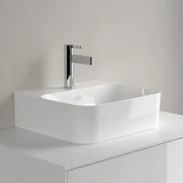 Villeroy & Boch Finion Раковина компактная, 430 x 390 x 140 mm, Альпийский белый CeramicPlus, со скрытым переливом, шлифованный 43644CR1