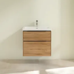 Villeroy & Boch Subway 3.0 Тумба под раковину, с подсветкой, 2 выдвижных ящика, 622 x 576 x 478 mm, Oak Kansas C576L1RH