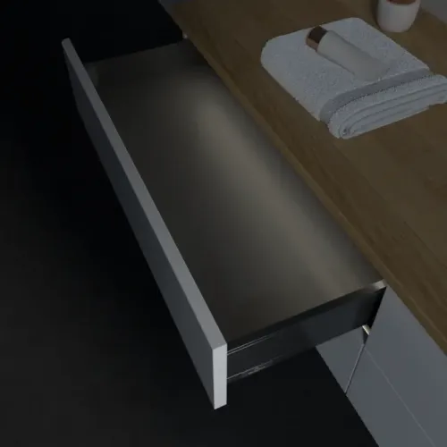 Villeroy & Boch Antao Тумба под раковину, с подсветкой, 4 выдвижных ящика, 1600 x 360 x 500 mm, лицевая поверхность без текстурированной отделки, Glossy White Lacquer / Honey Oak L27051GF