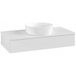 Villeroy & Boch Antao Тумба под раковину, с подсветкой, 1 выдвижной ящик, 1000 x 190 x 500 mm, лицевая поверхность без текстурированной отделки, Glossy White Lacquer / Glossy White Lacquer L09010GF