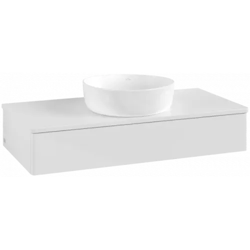 Villeroy & Boch Antao Тумба под раковину, с подсветкой, 1 выдвижной ящик, 1000 x 190 x 500 mm, лицевая поверхность без текстурированной отделки, Glossy White Lacquer / Glossy White Lacquer L09010GF