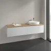 Villeroy & Boch Antao Тумба под раковину, с подсветкой, 2 выдвижных ящика, 1600 x 360 x 500 mm, лицевая поверхность без текстурированной отделки, Glossy White Lacquer / Honey Oak L38051GF
