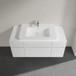 Villeroy & Boch Legato Тумба под раковину, 5 выдвижных ящиков, 1200 x 550 x 500 mm, Glossy White / Glossy White B69700DH