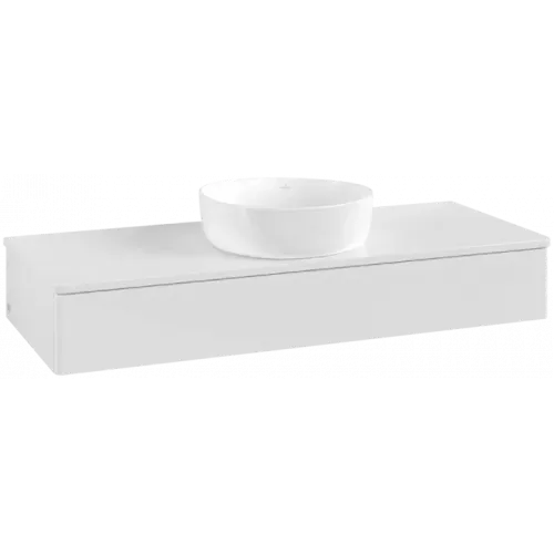 Villeroy & Boch Antao Тумба под раковину, с подсветкой, 1 выдвижной ящик, 1200 x 190 x 500 mm, лицевая поверхность без текстурированной отделки, Glossy White Lacquer / Glossy White Lacquer L10010GF
