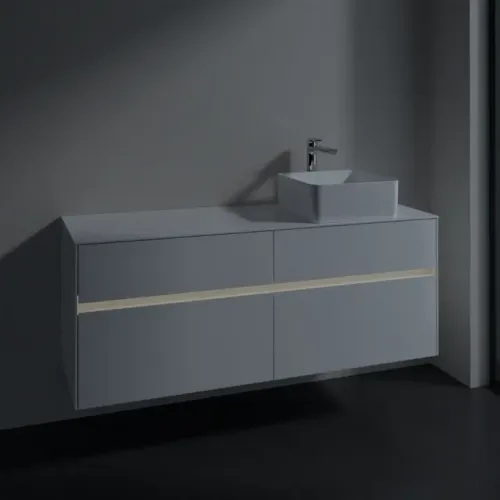 Villeroy & Boch Collaro Тумба под раковину, с подсветкой, 4 выдвижных ящика, 1400 x 548 x 500 mm, Glossy White / Glossy White C047B0DH