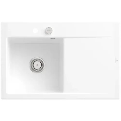 Villeroy & Boch Subway Style 45 Мойка, включая Комплект слива с эксцентриком, выкл Керамика, 780 x 510 mm, Альпийский белый CeramicPlus 334802R1