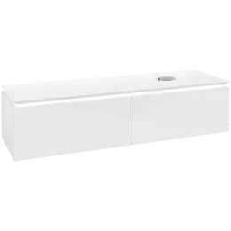 Villeroy & Boch Legato Тумба под раковину, с подсветкой, 2 выдвижных ящика, 1600 x 380 x 500 mm, Glossy White / Glossy White B674L0DH