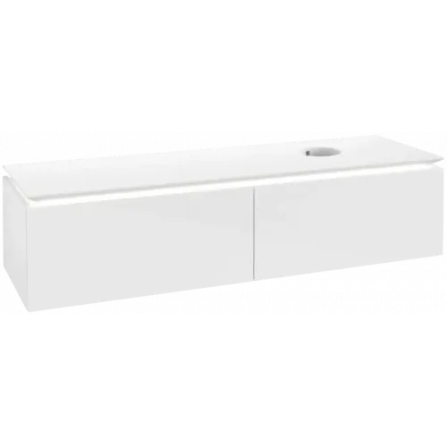 Villeroy & Boch Legato Тумба под раковину, с подсветкой, 2 выдвижных ящика, 1600 x 380 x 500 mm, Glossy White / Glossy White B674L0DH