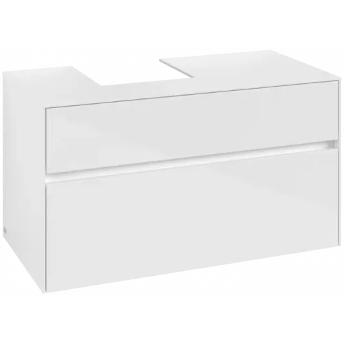 Villeroy & Boch Collaro Тумба под раковину, 2 выдвижных ящика, 1000 x 548 x 500 mm, Glossy White / Glossy White C09500DH