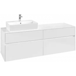 Villeroy & Boch Collaro Тумба под раковину, 4 выдвижных ящика, 1600 x 548 x 500 mm, Glossy White / Glossy White C13500DH