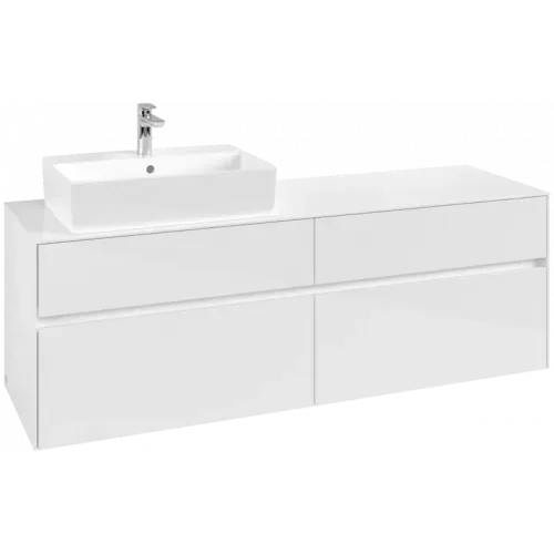 Villeroy & Boch Collaro Тумба под раковину, 4 выдвижных ящика, 1600 x 548 x 500 mm, Glossy White / Glossy White C13500DH