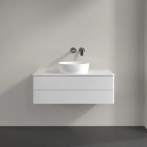 Villeroy & Boch Antao Тумба под раковину, 2 выдвижных ящика, 1000 x 360 x 500 mm, лицевая поверхность без текстурированной отделки, Glossy White Lacquer / Glossy White Lacquer K20010GF