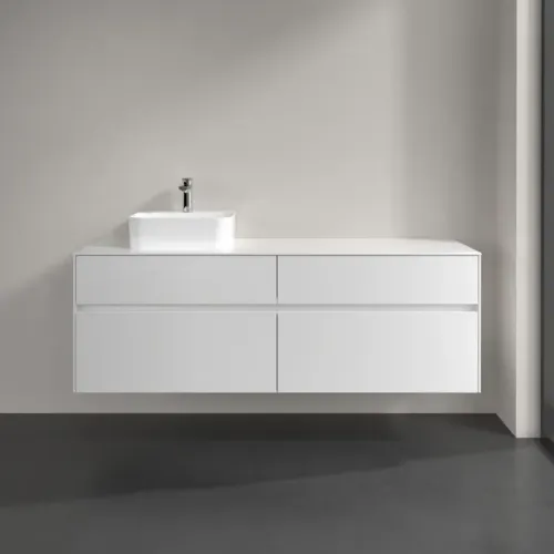 Villeroy & Boch Collaro Тумба под раковину, с подсветкой, 4 выдвижных ящика, 1600 x 548 x 500 mm, Glossy White / Glossy White C105B0DH
