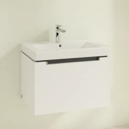 Villeroy & Boch Subway 2.0 Тумба под раковину, 1 выдвижной ящик, 637 x 420 x 454 mm, Glossy White A68810DH