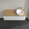 Villeroy & Boch Antao Тумба под раковину, с подсветкой, 1 выдвижной ящик, 1200 x 360 x 500 mm, лицевая поверхность без текстурированной отделки, Glossy White Lacquer / Honey Oak L34051GF