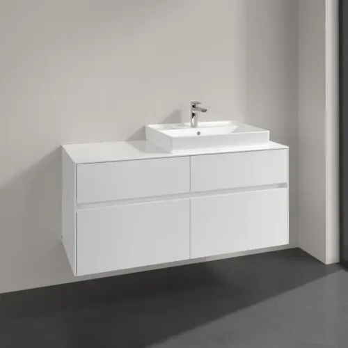 Villeroy & Boch Collaro Тумба под раковину, 4 выдвижных ящика, 1200 x 548 x 500 mm, Glossy White / Glossy White C08300DH