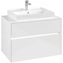 Villeroy & Boch Collaro Тумба под раковину, с подсветкой, 2 выдвижных ящика, 800 x 548 x 500 mm, Glossy White / Glossy White C080B0DH