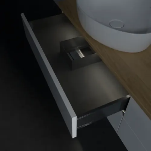 Villeroy & Boch Antao Тумба под раковину, с подсветкой, 4 выдвижных ящика, 1600 x 360 x 500 mm, лицевая поверхность без текстурированной отделки, Glossy White Lacquer / Honey Oak L28051GF