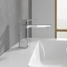 Villeroy & Boch Subway 3.0 Смеситель для раковины однорычажный с комплектом слива со стяжкой, Хром TVW11200200061