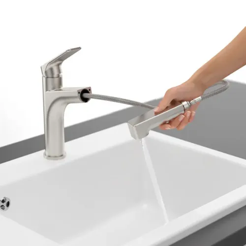 Villeroy & Boch Junis Sky Shower Однорычажный смеситель для мойки Однорычажный смеситель для мойки, выкл Нержавеющая сталь, Сплошная нержавеющая сталь 928200LC