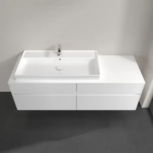 Villeroy & Boch Collaro Тумба под раковину, с подсветкой, 4 выдвижных ящика, 1600 x 548 x 500 mm, Glossy White / Glossy White C029B0DH