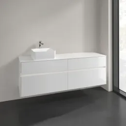 Villeroy & Boch Collaro Тумба под раковину, с подсветкой, 4 выдвижных ящика, 1600 x 548 x 500 mm, Glossy White / Glossy White C050B0DH