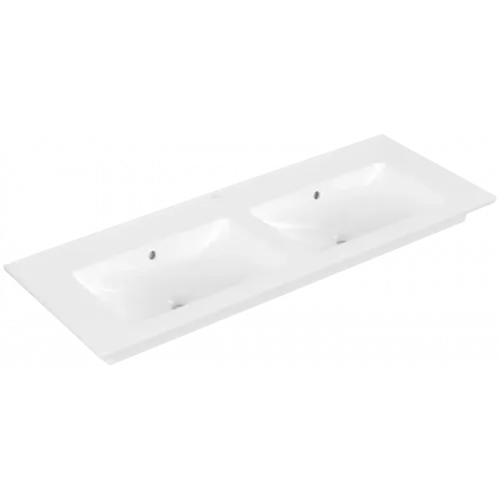 Villeroy & Boch Venticello Двойная раковина для установки на тумбу, 1300 x 500 x 170 mm, Альпийский белый CeramicPlus, с переливом 4111DJR1