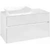 Villeroy & Boch Collaro Тумба под раковину, 2 выдвижных ящика, 1000 x 548 x 500 mm, Glossy White / Glossy White C11000DH